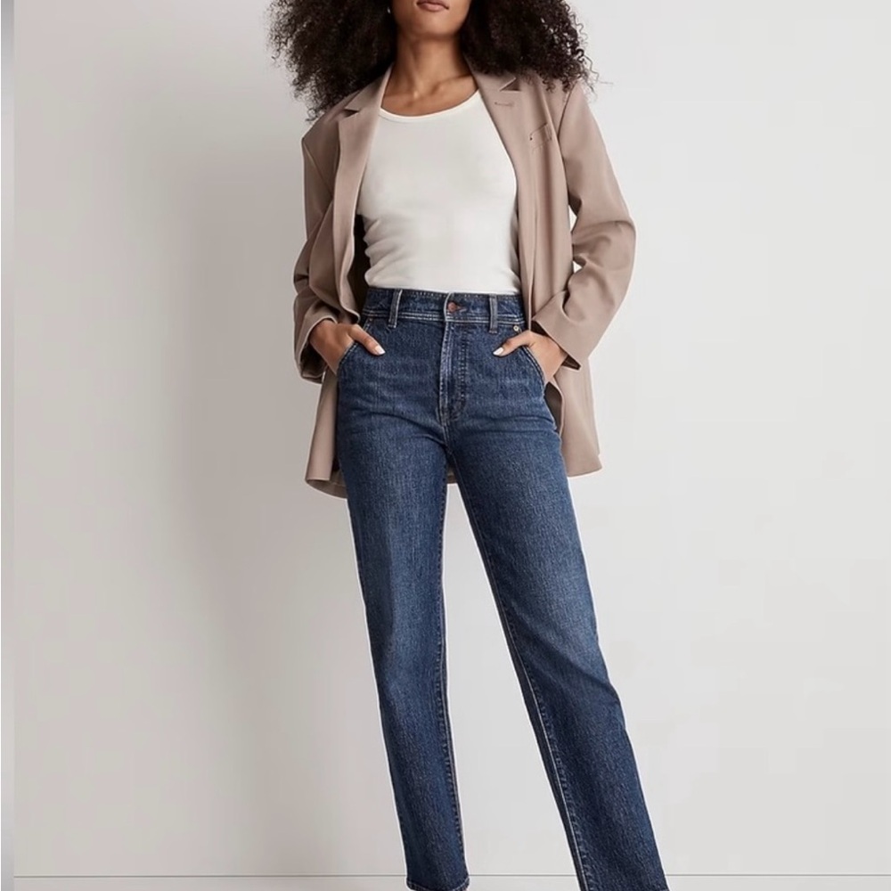 Madewell The Perfect Vintage Straight Jean in Stanhill Wash: Pocket Edition